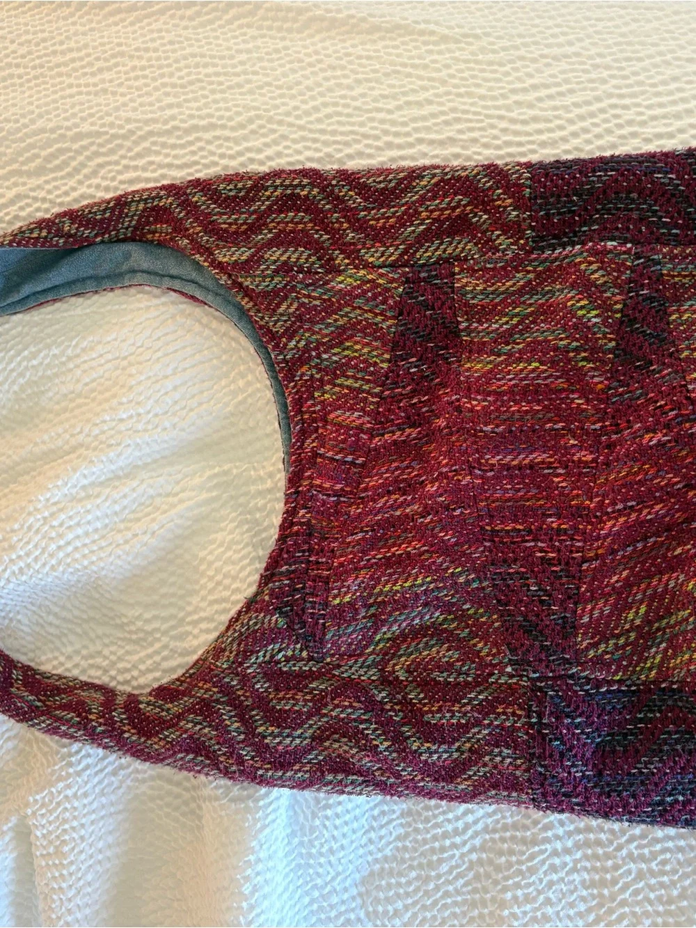 Boho Woven Patchwork Hobo Bag Multicolor Textile Shoulder Purse Artisan Hippie